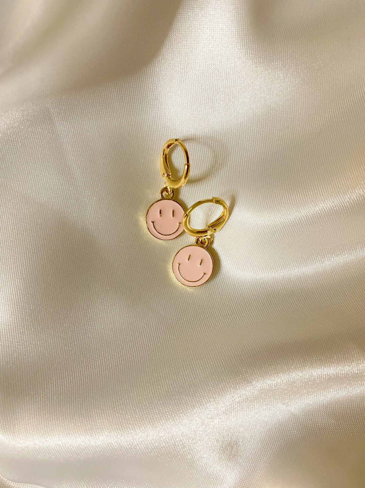 Pink Smiley Earrings